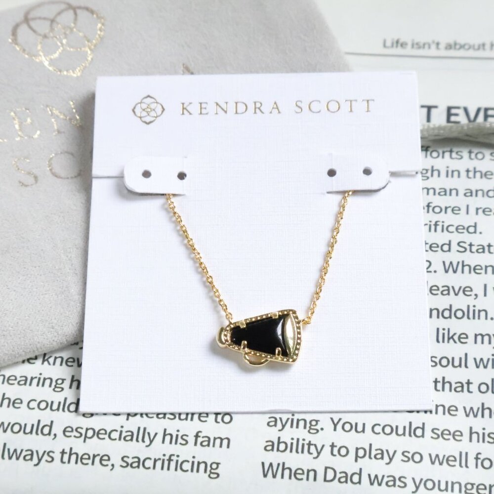 Kendra Scott Cheer Gold Black Agate Necklace